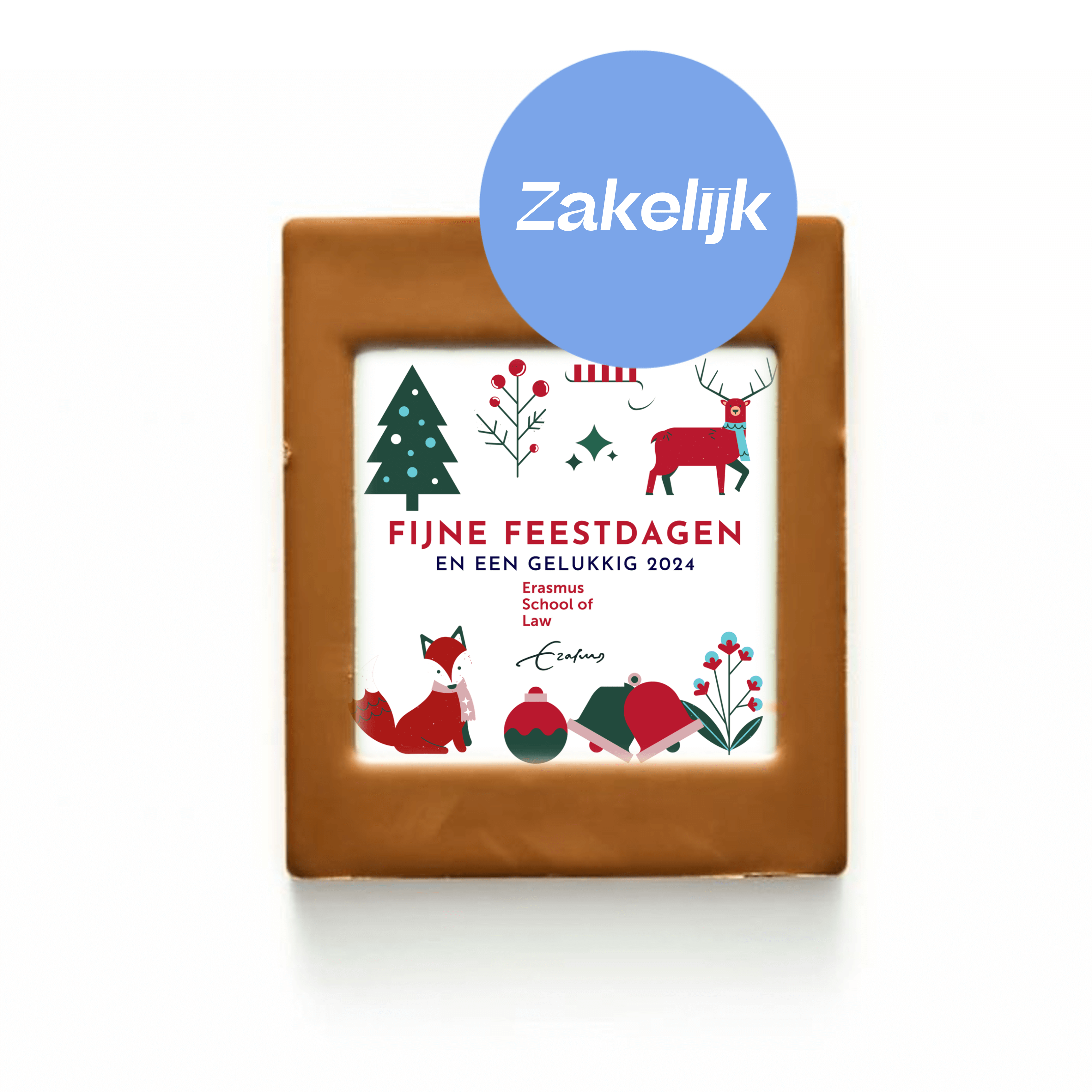 Chocolade Wenskaart | Fijne feestdagen eigen logo
