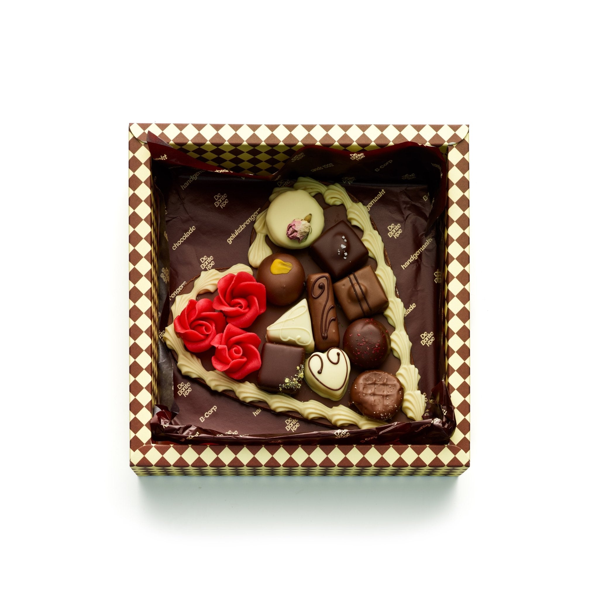 Chocolade hart met bonbons | Moederdag - De Bonte Koe