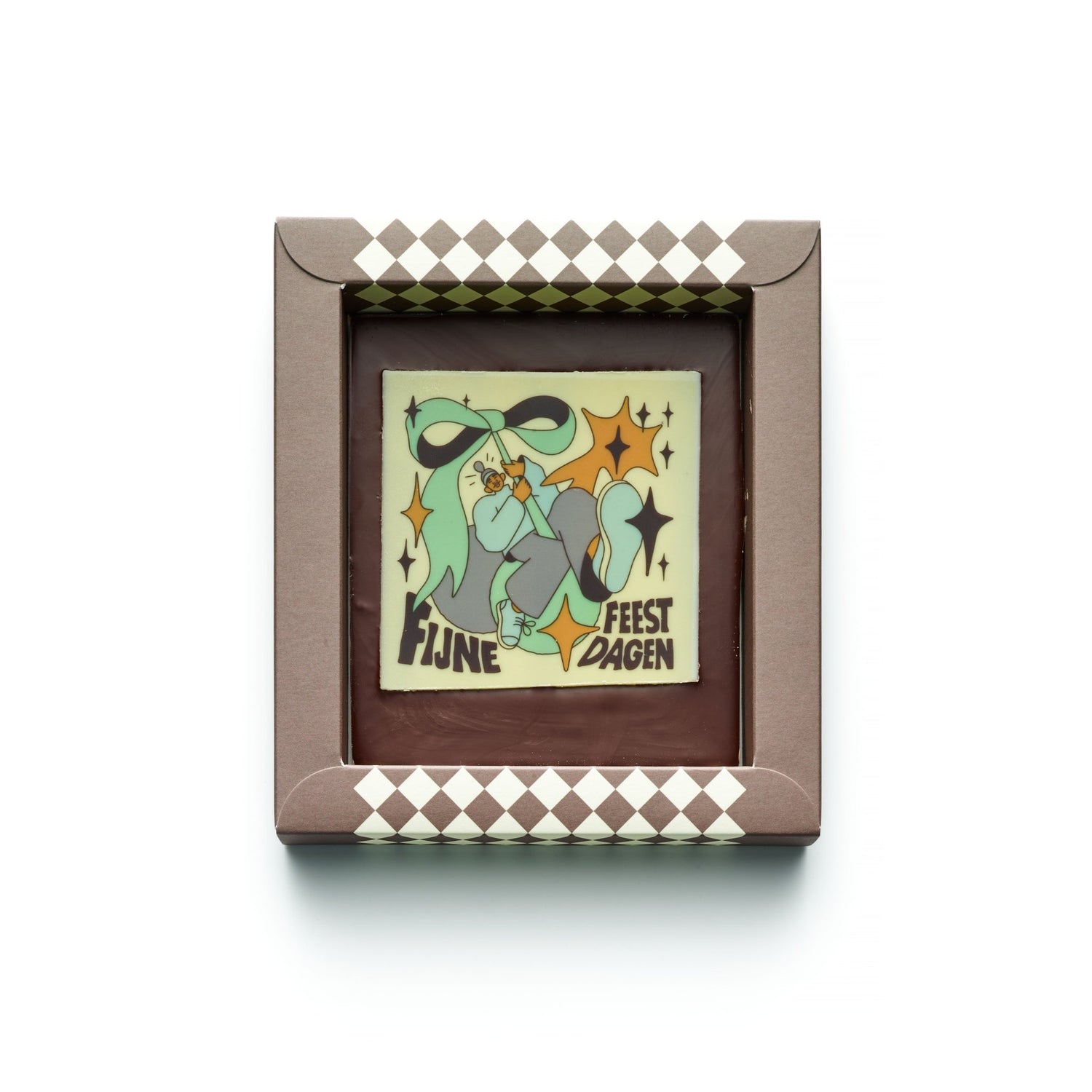 Chocolade Kerstkaart | Fijne Feestdagen - De Bonte Koe