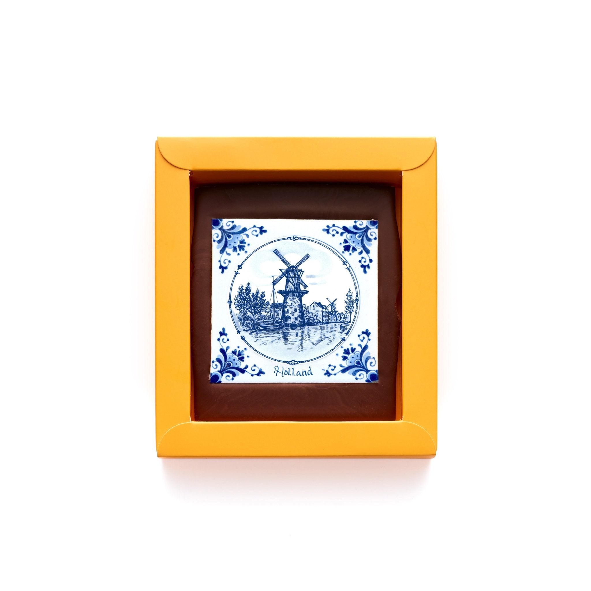 Chocolade Wenskaart | Delfts Blauwe Molen (Holland) - De Bonte Koe