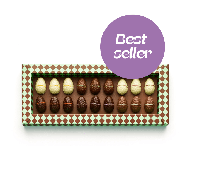 Doosje gevulde bonboneitjes - De Bonte Koe