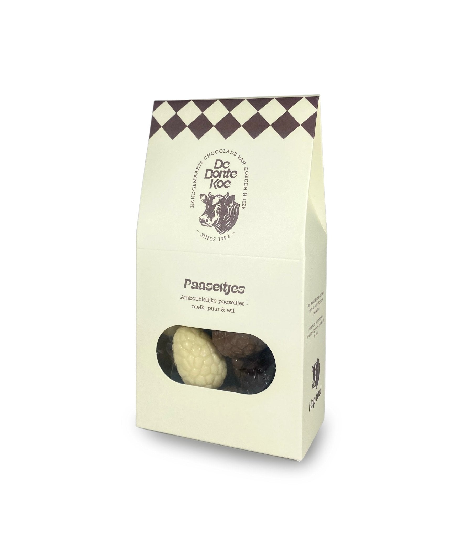 Doosje massieve Paaseitjes - De Bonte Koe