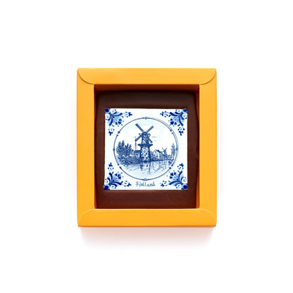 Chocolade Wenskaart | Delfts Blauwe Molen (Holland) - De Bonte Koe