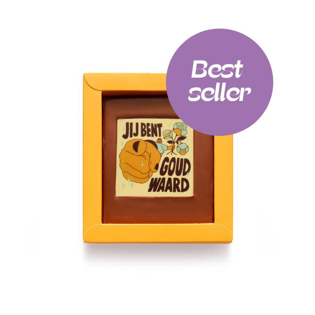 Chocolade Wenskaart | Goud Waard - De Bonte Koe