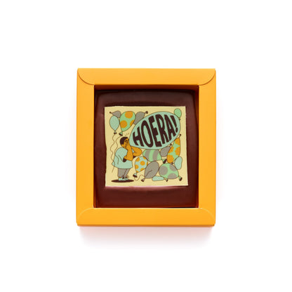Chocolade Wenskaart | Hoera! - De Bonte Koe