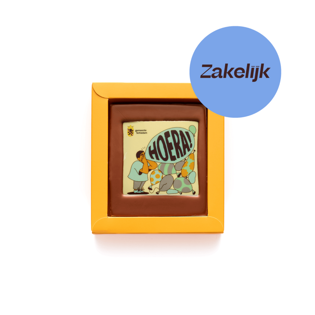 Chocolade Wenskaart Hoera | Eigen Logo - De Bonte Koe