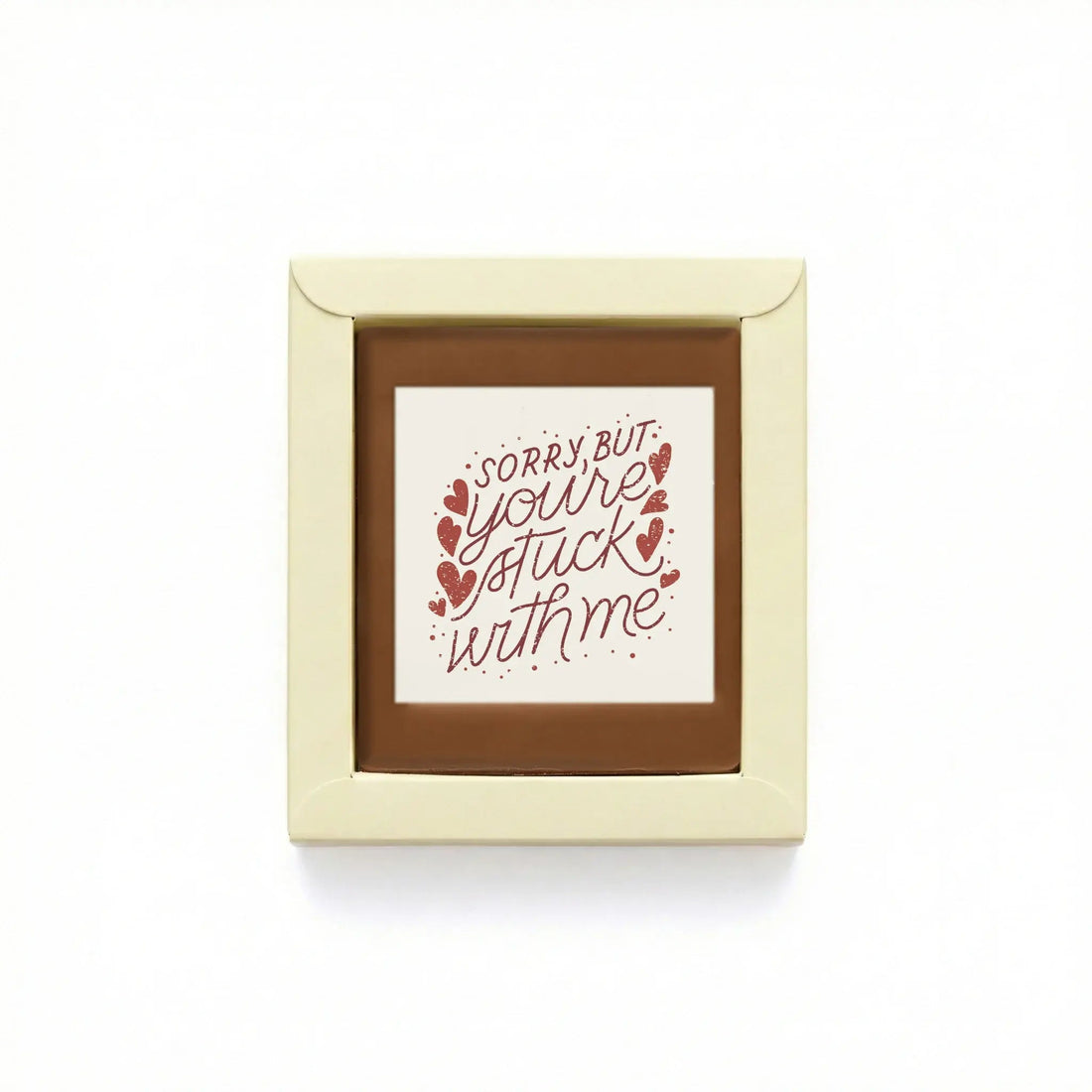 Chocolade Wenskaart | Stuck with me - De Bonte Koe