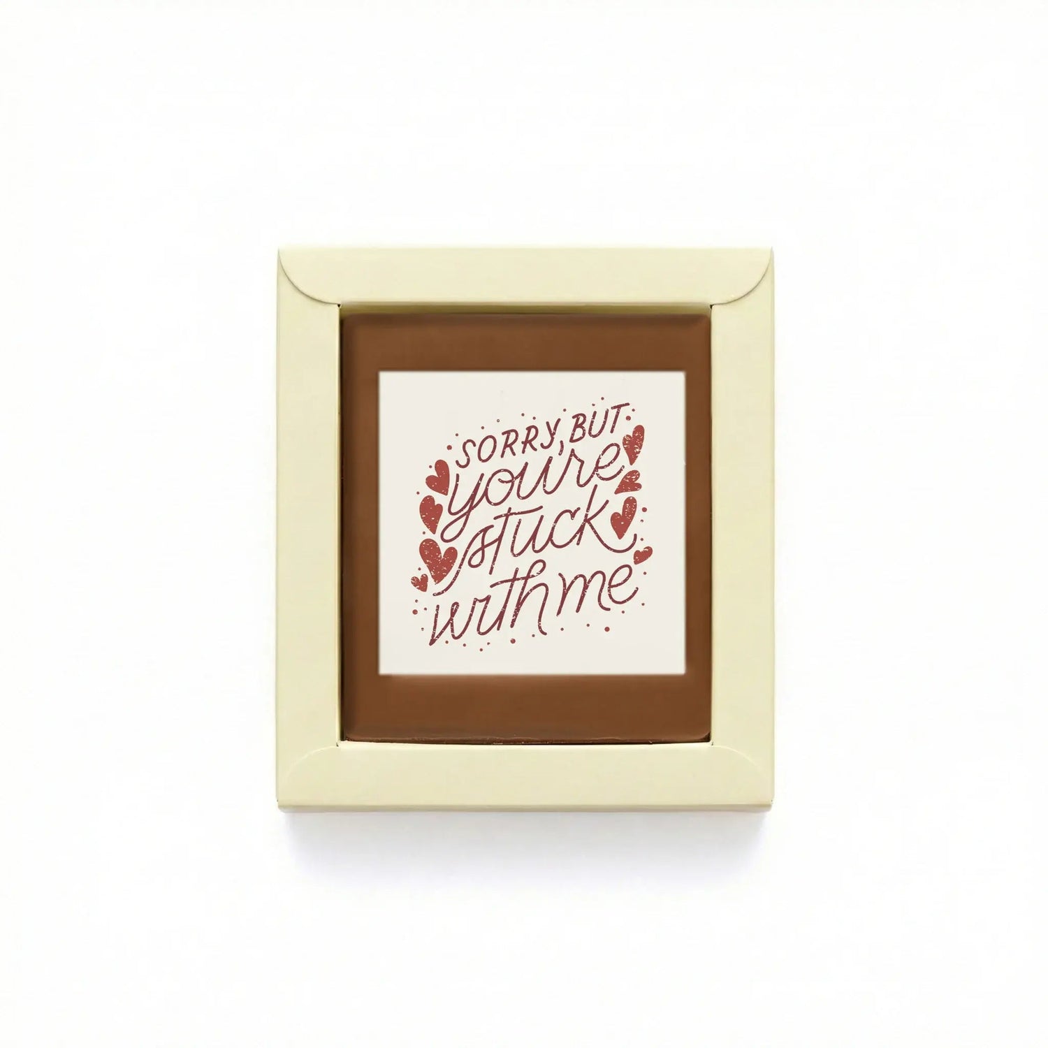 Chocolade Wenskaart | Stuck with me - De Bonte Koe