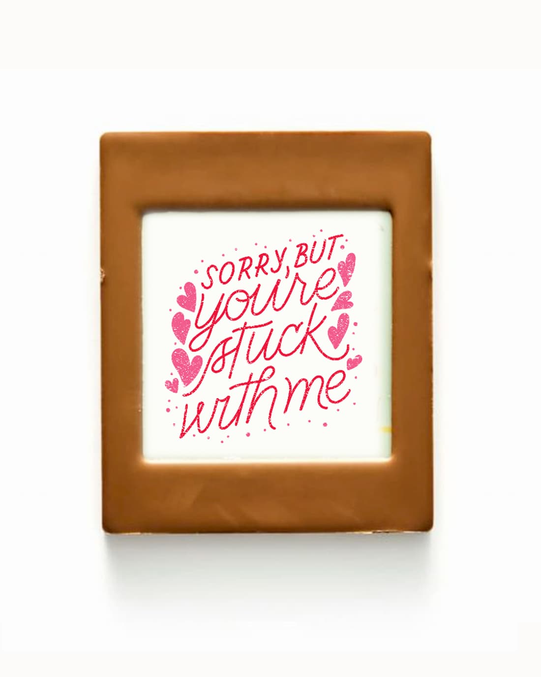 Chocolade Wenskaart | Stuck with me - De Bonte Koe