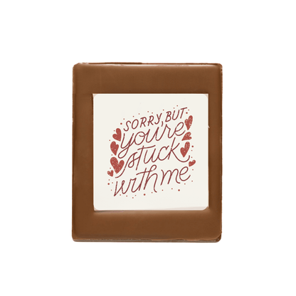 Chocolade Wenskaart | Stuck with me - De Bonte Koe