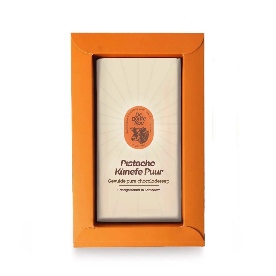 Deluxe reep | Pistache Künefe pure chocolade - De Bonte Koe